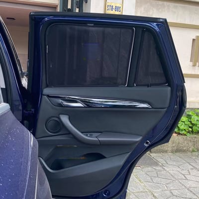 Custom-fit sun shades fitted to a BMW X1 2023-2026