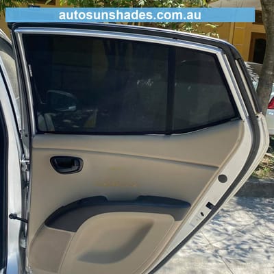 Custom-fit sun shades fitted to a HYUNDAI I10 HATCHBACK 2009-2013