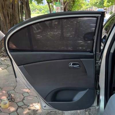 Custom-fit sun shades fitted to a KIA PRIDE / KIA RIO SEDAN 2010