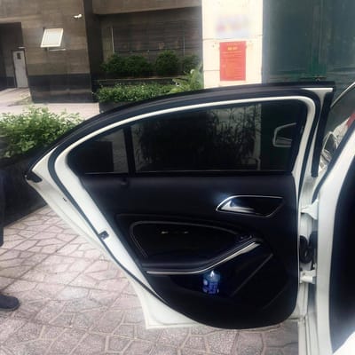 Custom-fit sun shades fitted to a MERCEDES A200