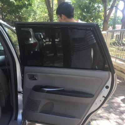 Custom-fit sun shades fitted to a MITSUBISHI GRANDIS