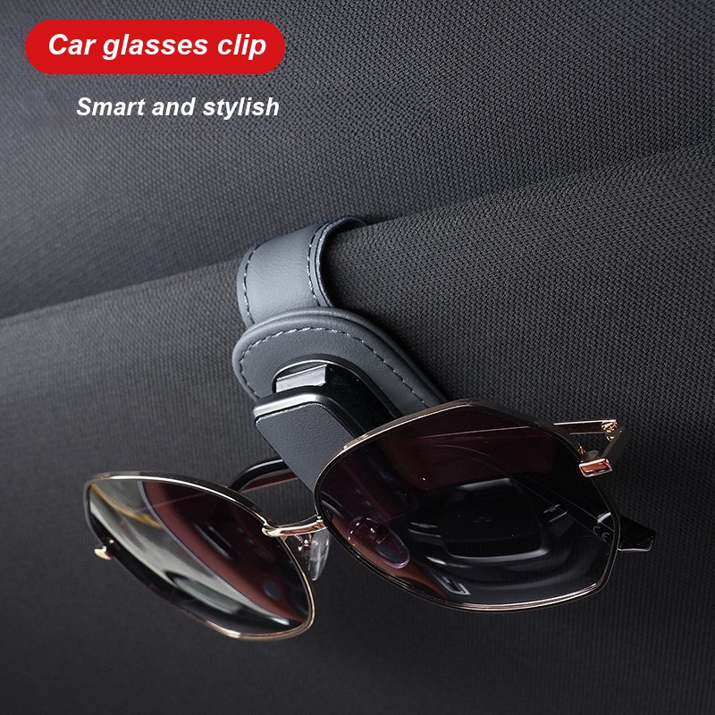 Leather Sunglasses Visor Clip — photo 1