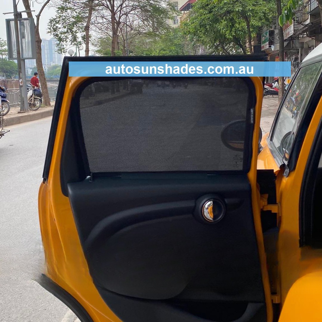 Custom-fit sun shades fitted to a MINI COOPER